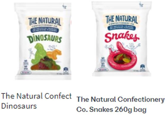 The Natural Confectionery Co. -  (pack of 2)  - Snakes,  Dinosour,  Squirms, Party mix  260g     sku8003