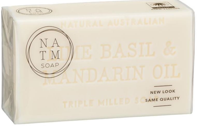 Natural Australian Triple Milled Soap - Lime, Basil & Mandarin Oil Soap 200g sku3107