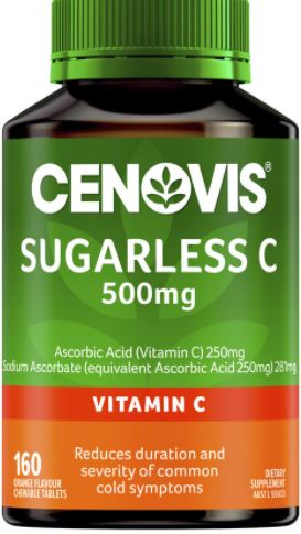 Cenovis Sugarless C 500mg - Chewable Orange flavour Vitamin C - 160 Tablets