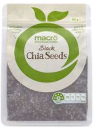 Chia - black  seed - macro  350g sku7413