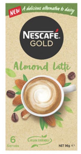 Nescafe Gold Almond Latte Coffee Sachets  -  6 serves 96g net (made in France for Australia)  sku8018