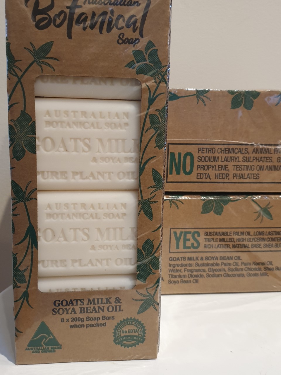 Australian Botanical Soap Bar  - Goat Milk with Soya Bean Oil ( 200g  each for pack of 8 )   sku3113