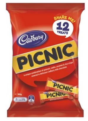 Cadbury - Picnic Sharepack 12pk 180g  (pack of 2)   sku8006