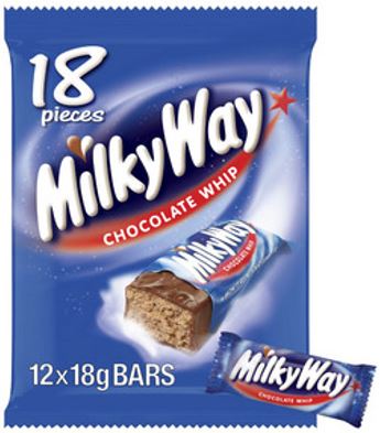 Mars / MilkyWay /  Snickers -  Chocolate Medium Party Share Bag 12/18/12 Piece (pack of 3)  sku8000