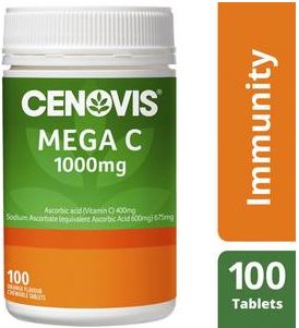 Cenovis Mega C 1000mg  - 100 orange flavour chewable tablets  sku7802