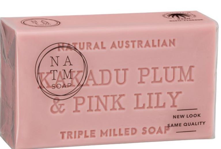 Natural Australian Triple Milled Soap - Kakadu Plum & Pink Lily Soap 200g sku3108