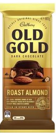 Cadbury- Old Gold (Dark Chocolate Block) - Original dark , Roasted Almonds & 70% Cocoa 180g (pack 3)   sku8010