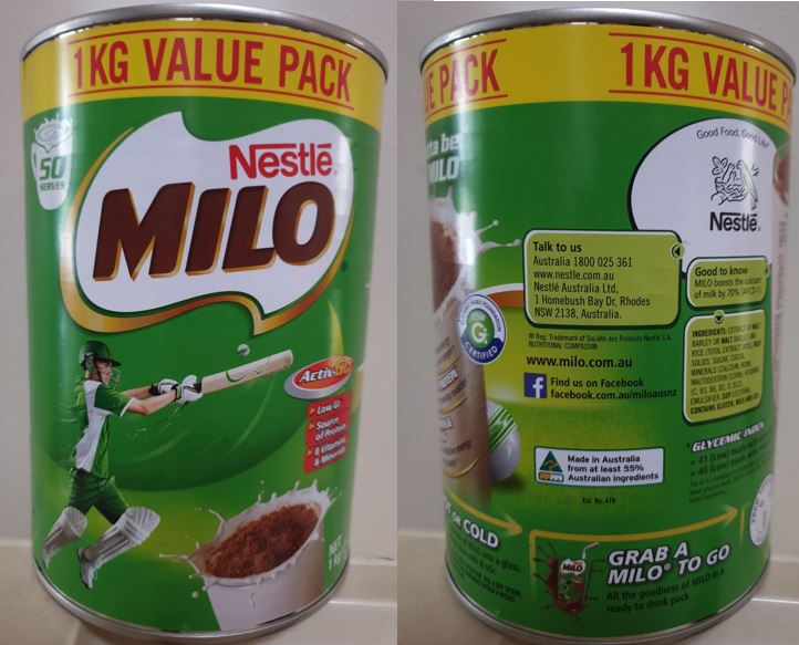 Nestle -  Milo Choc-malt   1 kg  - Australian made  sku7422