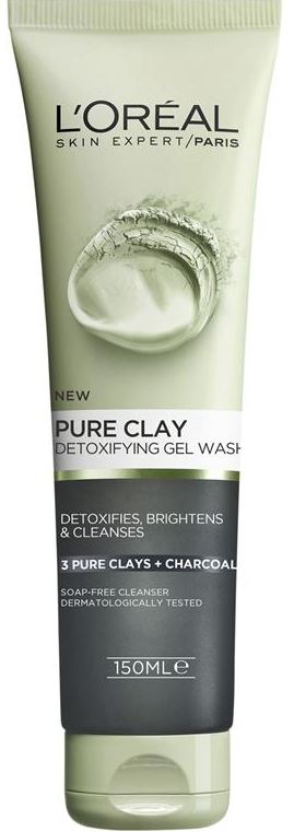 L'Oreal - Pure Clay Charcoal Detoxifying Gel Wash 150 ml   sku1400