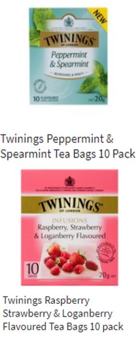 Twinings - Herbal Infusions Tea Bags 10 pack - various Blend  sku8200