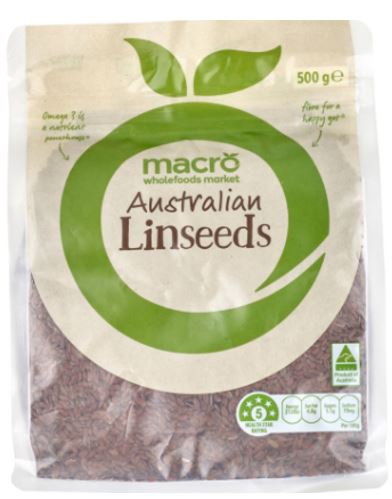 Macro Linseed or Flaxseeds , whichever way you  choose to call it  500g  sku8020