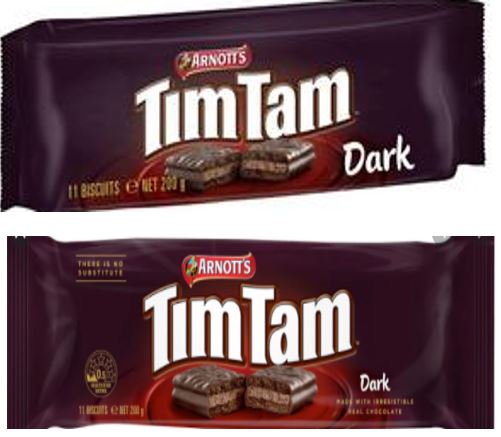 Arnott's  - Tim Tam  - Classic Dark Chocolate 200G each  sku8011  (pack of 2)