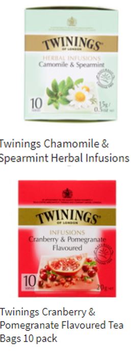 Twinings - Herbal Infusions Tea Bags 10 pack - various Blend  sku8200