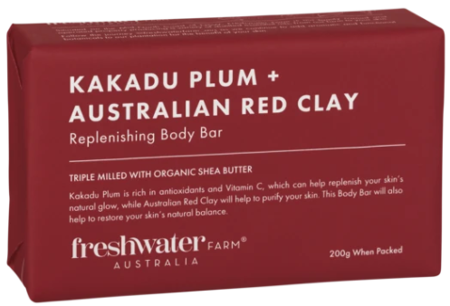 Freshwater farm Australia -Kakadu Plum + Australian Red Clay Replenishing Body Bar 200g- RED pc3100