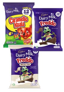 Cadbury - Dairy Milk Freddo , Milky Top Freddo , Caramello Koala  - Share Pack 12 pack (pack of 2)  sku8002